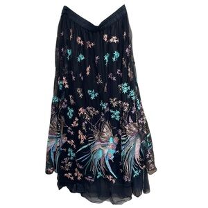 Blank Black Embroidered Black Skirt